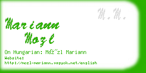 mariann mozl business card
